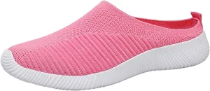 Womens Backless Sneakers Mesh Slip-on Mule Shoes Womens Tennis Shoes Wide Width Slip On Shoes Casual Women Shoes Sneakers Steel Toe Tennis Shoe Loafers Casual Slip On
