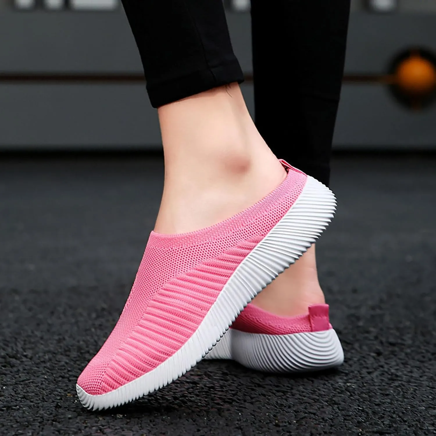 Womens Backless Sneakers Mesh Slip-on Mule Shoes Womens Tennis Shoes Wide Width Slip On Shoes Casual Women Shoes Sneakers Steel Toe Tennis Shoe Loafers Casual Slip On