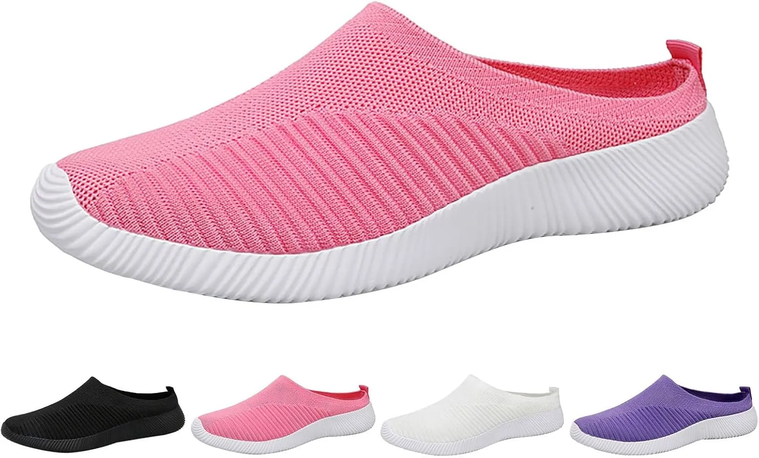Womens Backless Sneakers Mesh Slip-on Mule Shoes Womens Tennis Shoes Wide Width Slip On Shoes Casual Women Shoes Sneakers Steel Toe Tennis Shoe Loafers Casual Slip On