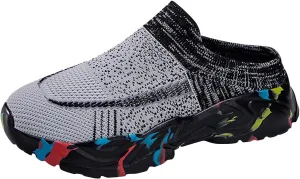 Women's Backless Walking Sneakers Summer Slip-on Mens Dress Shoes Wide Casual Black Shoes Casual Sneakers Steel Toe Tennis Shoe Cross Trainer Shoe