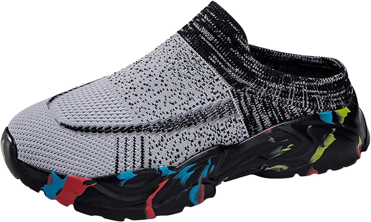 Women's Backless Walking Sneakers Summer Slip-on Mens Dress Shoes Wide Casual Black Shoes Casual Sneakers Steel Toe Tennis Shoe Cross Trainer Shoe