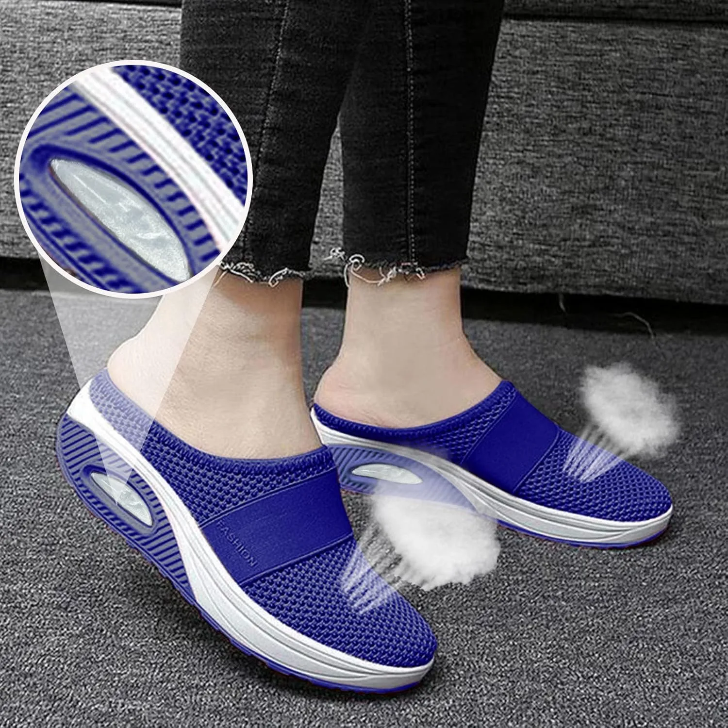 Womens Breathable Mesh Walking Mules Sneakers Mens Dress Shoes Arch Support Men Shoes Casual Dress Sneakers Slip On Tennis Shoe Loafers Casual Slip On