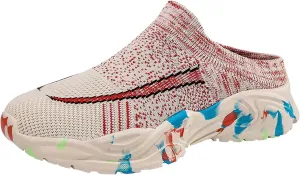 Womens Breathable Mesh Walking Mules Sneakers Running Shoes for Women High Top Ladies Casual Shoes Brown Sneakers Slip On Tennis Shoe Cross Trainer Shoe