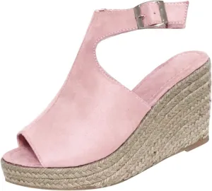 Womens Brooklyn Ankle Strap Wedges Sandal Peep Toe Slingback Platform Espadrilles Wedge Sandals High Heels Sandals Casual Summer Dress Shoes