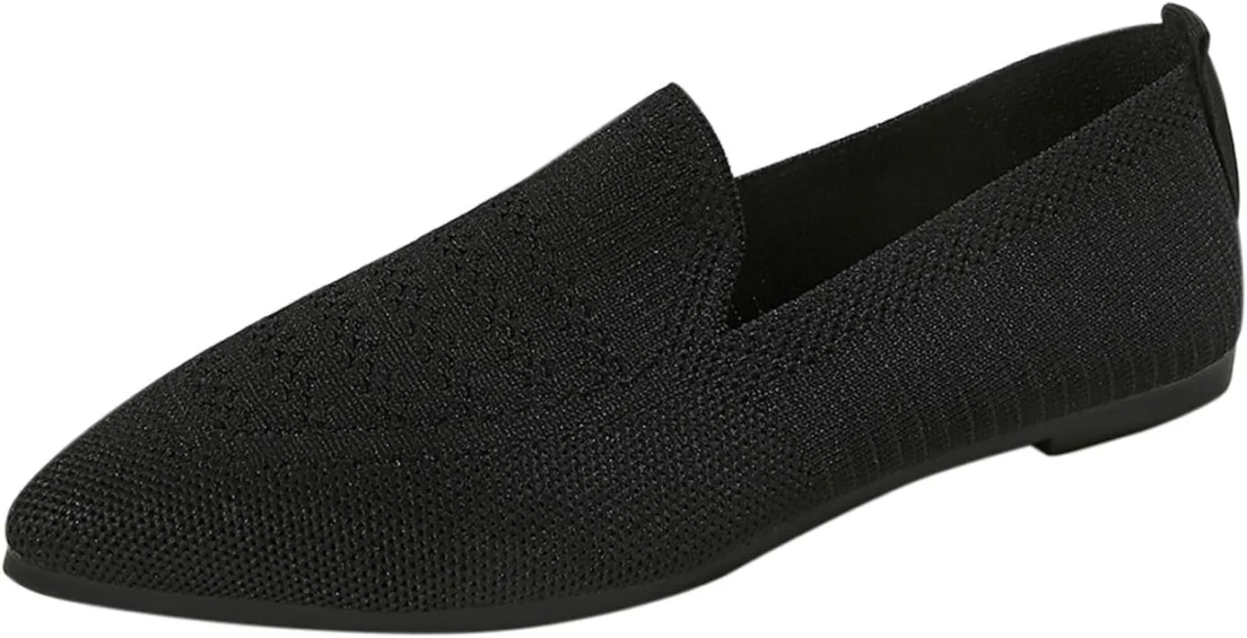 Women's Casual Flat Shoes Summer Slip On Work Shoes Soft Wide Width Dress Sneakers Comfortable Mesh Breathable Sneakers