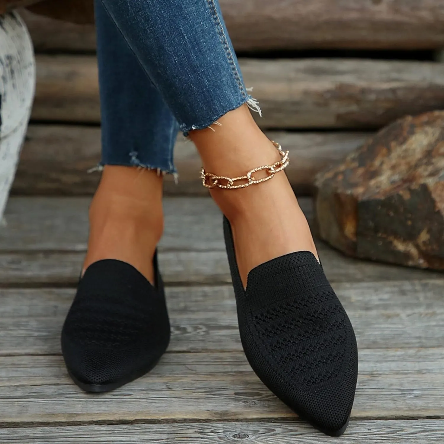 Women's Casual Flat Shoes Summer Slip On Work Shoes Soft Wide Width Dress Sneakers Comfortable Mesh Breathable Sneakers