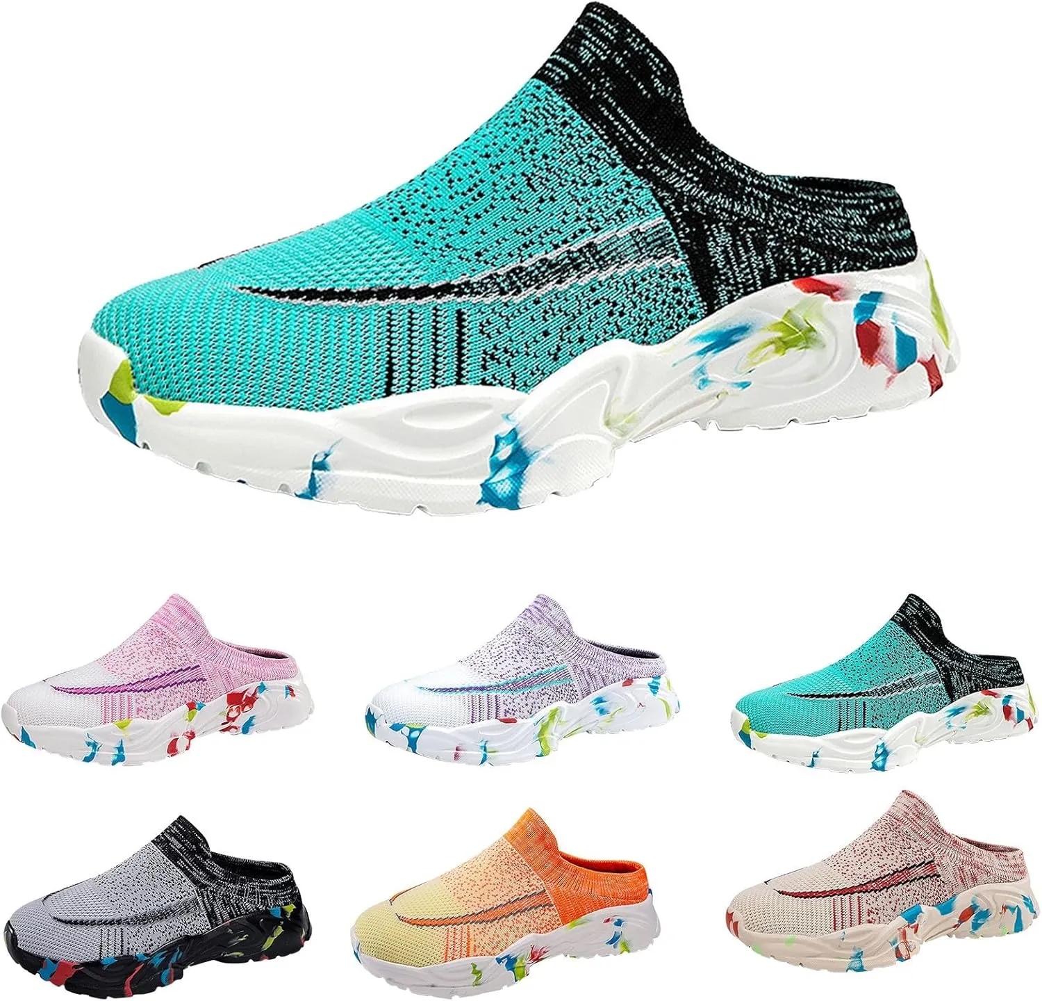 Women's Casual Slip on Half Shoes Breathable Mens Running Shoes Lightweight Casual Work Shoes Men's Fashion Sneakers Platform Tennis Shoe Trainers Shoe