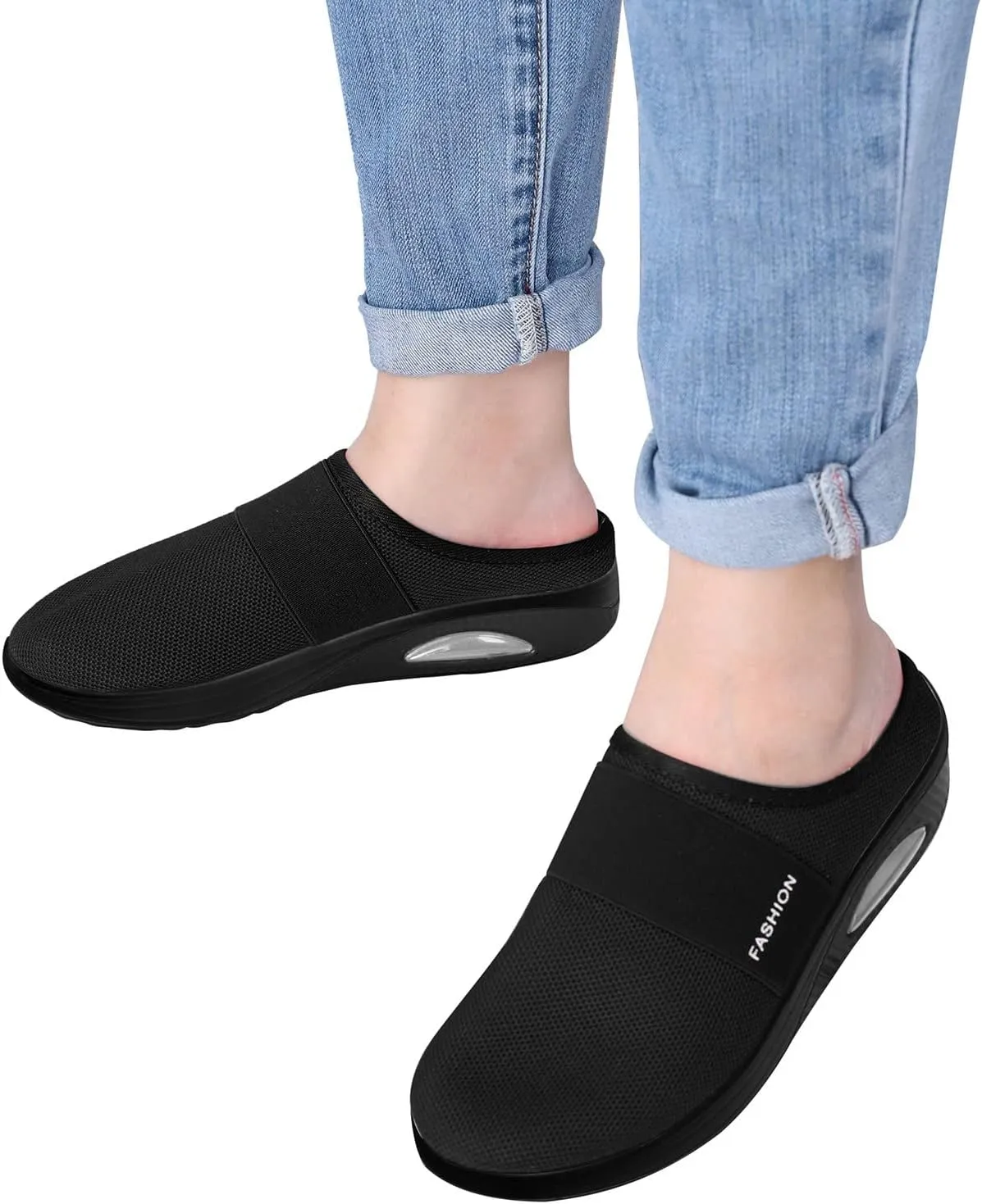 Women's Fashion Sneaker Mesh Slip On Black Non Slip Shoes for Women Comfortable Running Shoes for Women White Loafers Women Womens White Sneaker