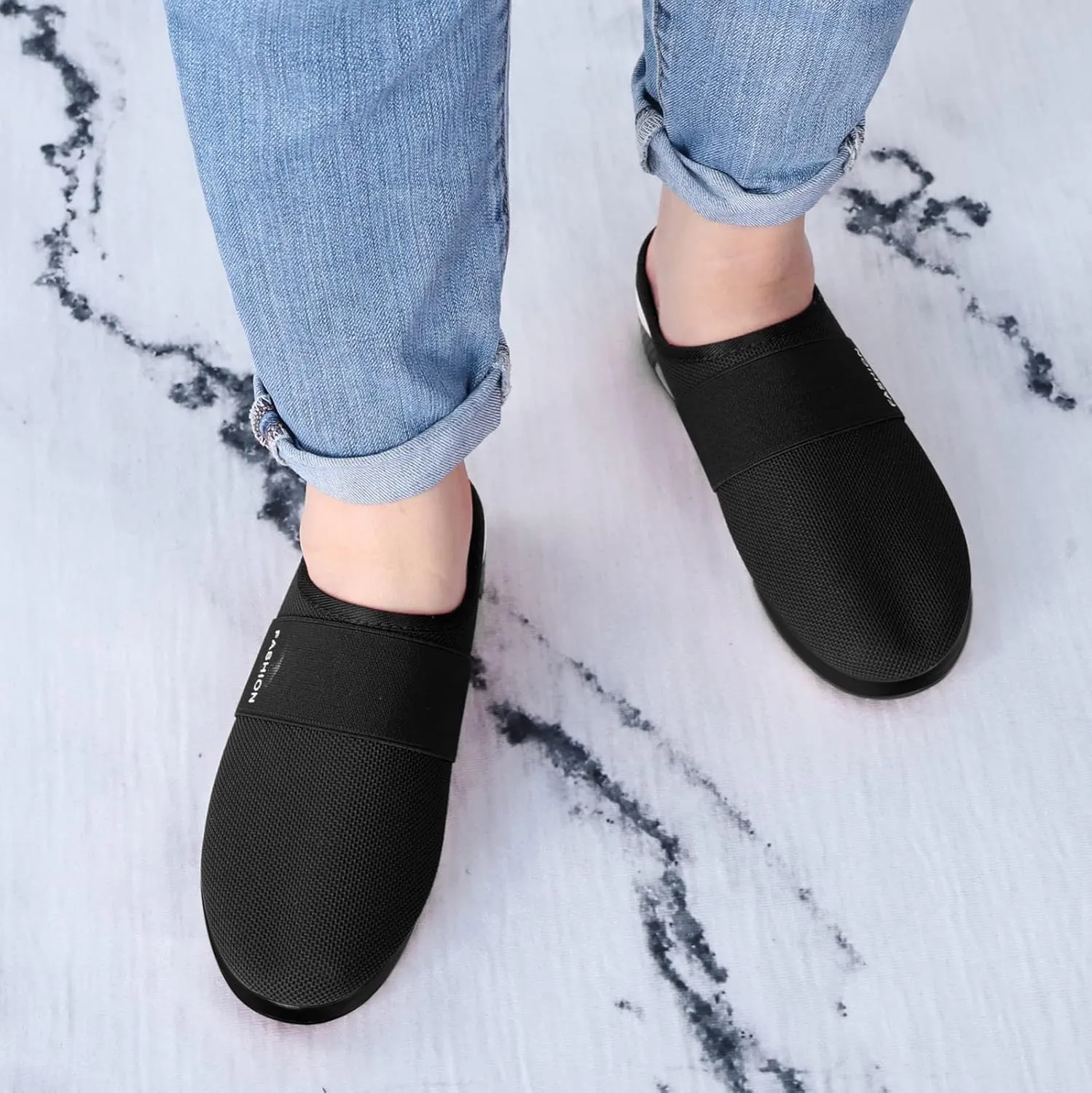 Women's Fashion Sneaker Mesh Slip On Black Non Slip Shoes for Women Comfortable Running Shoes for Women White Loafers Women Womens White Sneaker