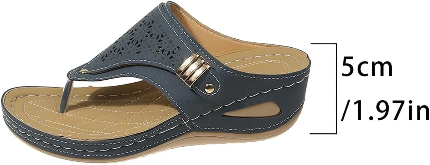 Womens Flat Sandals Flip Flops Arch Support With Arch Support Comfortable Leather Flip Flops Women Comfy Platform Sandals
