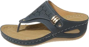 Womens Flat Sandals Flip Flops Arch Support With Arch Support Comfortable Leather Flip Flops Women Comfy Platform Sandals