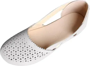 Womens Fusaro Shoes Leather Baotou Hollow Wedge Sandals Round Toe Platform Loafers Fashion Closed Toe Flat Sandal Lightweight Flat Sole Walking Shoes