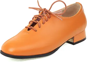 Women's Lace up Oxford Shoes Closed Square Toe Loafers Comfortable Brogue Business Oxfords Chunky Dating Wedding Vintage Wingtip Low Block All Weather Heels
