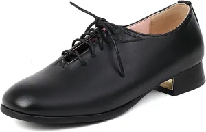 Women's Lace up Oxford Shoes Closed Square Toe Loafers Comfortable Brogue Business Oxfords Chunky Dating Wedding Vintage Wingtip Low Block All Weather Heels