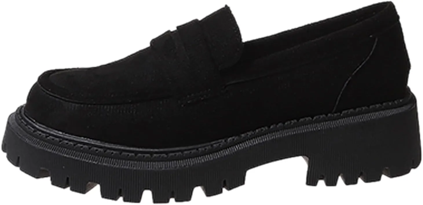 Womens Loafers Comfortable Dressy Shoes Slip-Ons Platform Loafers Chunky Penny Loafers Lug Sole Loafers Casual Shoes