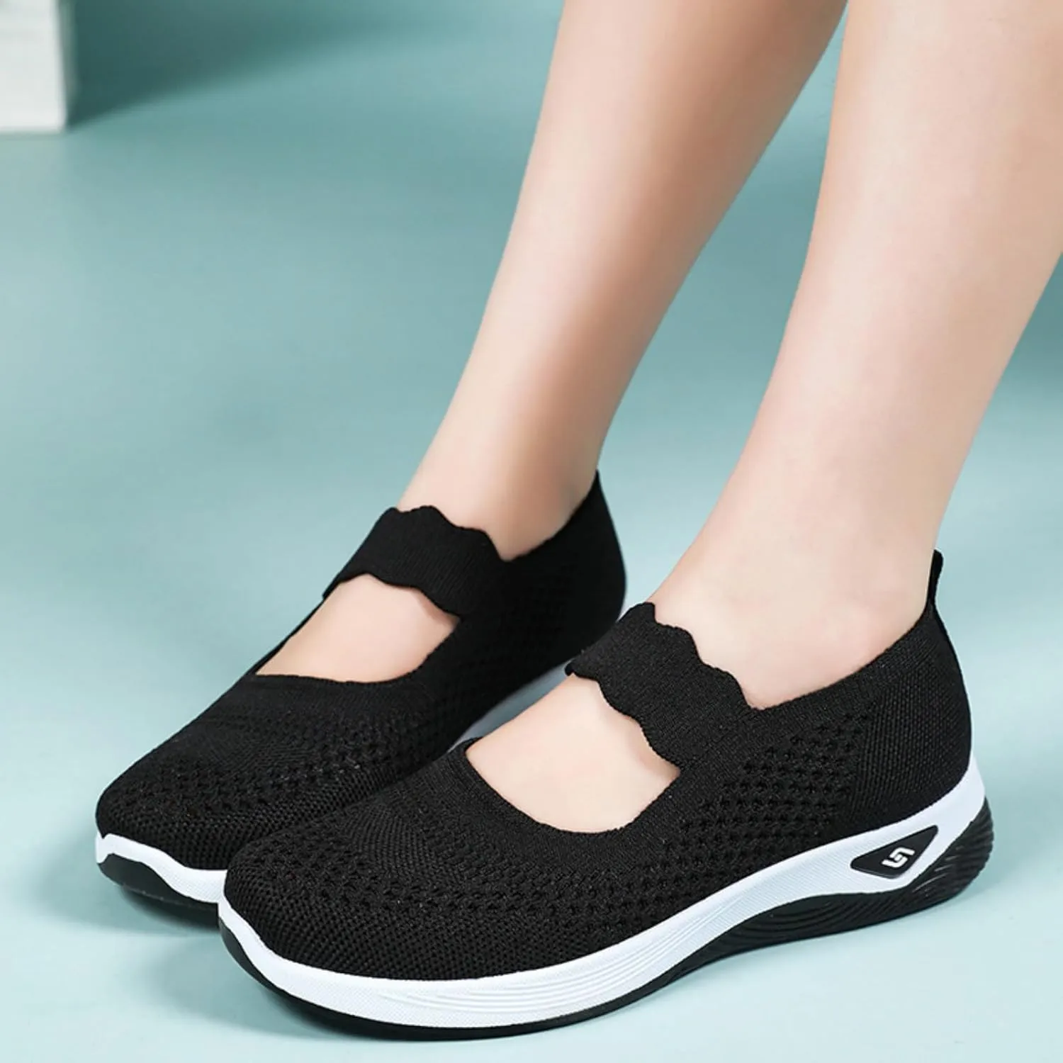 Womens Orthopedic Mesh Walking Shoes Loafers Arch Support Slip On Woven Low Top Outdoor Athletic Running Tennis Sneakers Cozy Basic Breathable Lightweight Wide Width Soft Comfy Sole Shoes Sneakers