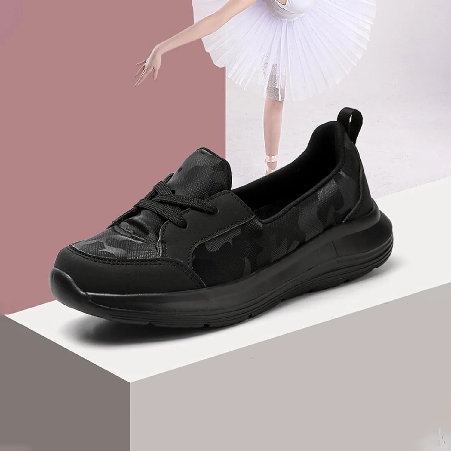 Women's Pattern Print Slip On Walking Shoes Comfortable Casual Arch Support Non-Slip Breathable Soft Sole Low Top Loafers Flats