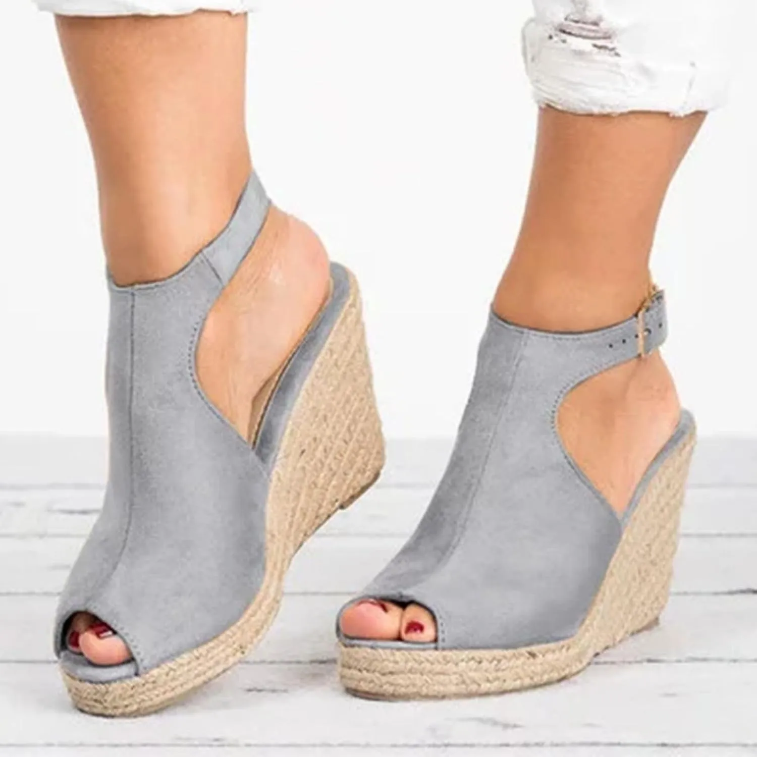 Women's Platform Heels Espadrille Heeled Wedges Orthopedic Sandals Beach Heels Sandal Strappy Slip on Sandals