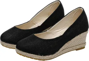 Women's Pumps Chunky Rounded Toe Sandals Wedges Closed Toe Wedges Espadrille Dressy Platform Casual Sandals Comfortable Anti Slip Summer Shoes Outdoor Beach Sandal