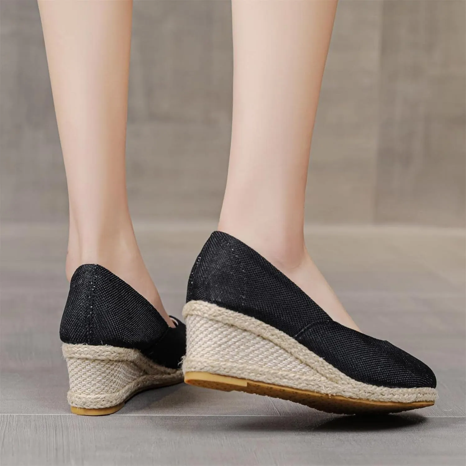 Women's Pumps Chunky Rounded Toe Sandals Wedges Closed Toe Wedges Espadrille Dressy Platform Casual Sandals Comfortable Anti Slip Summer Shoes Outdoor Beach Sandal