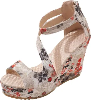 Women's Sandals Open Toe Wedge Sandals for Women Ladies Sandals Walking Sandals Platform Sandals
