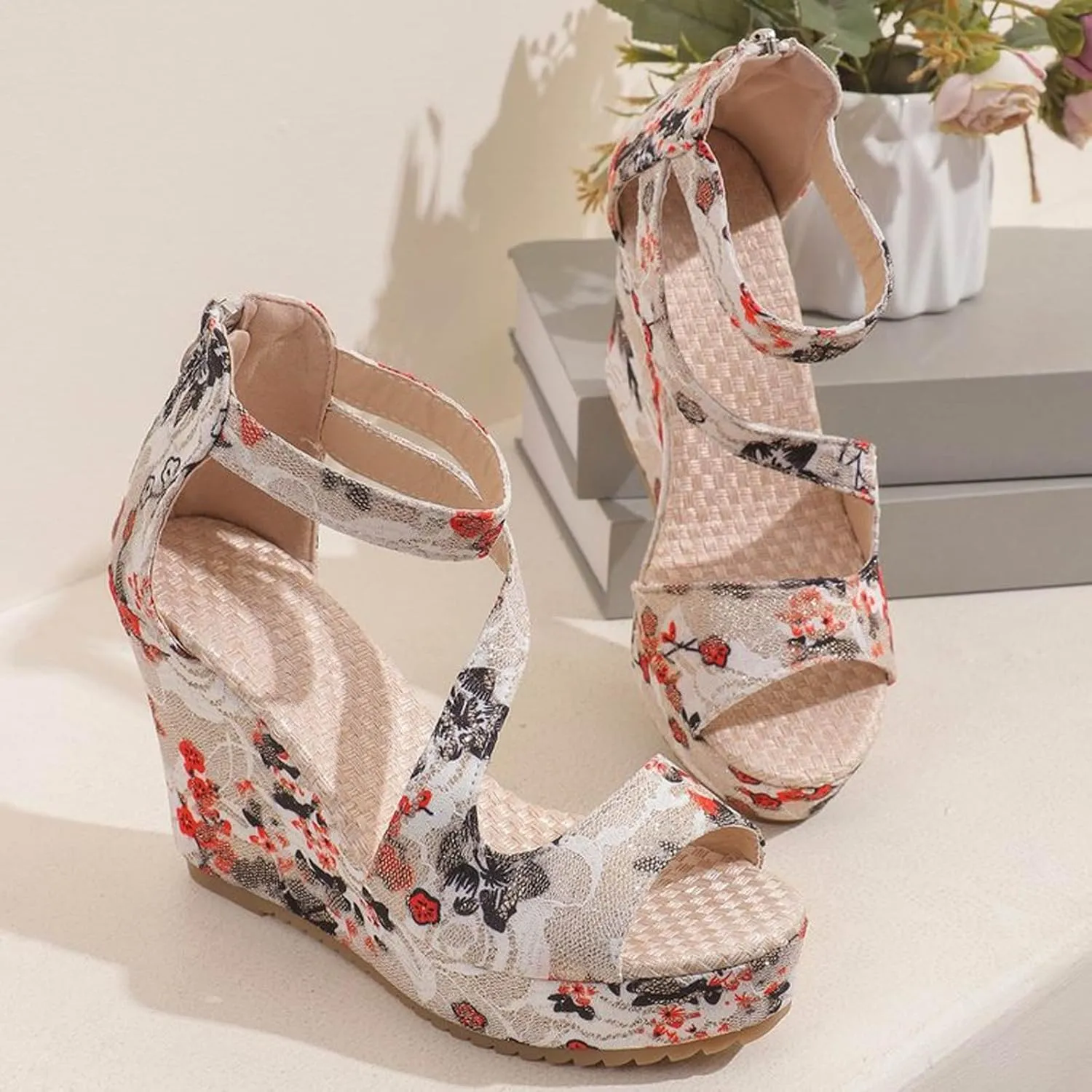 Women's Sandals Open Toe Wedge Sandals for Women Ladies Sandals Walking Sandals Platform Sandals