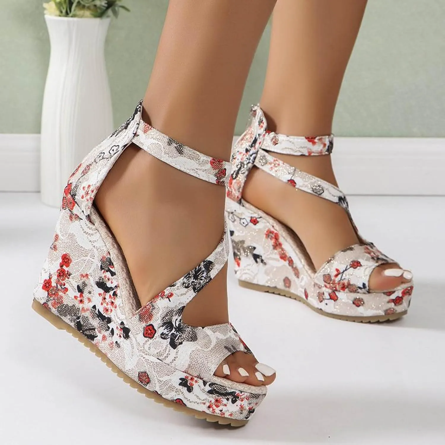 Women's Sandals Open Toe Wedge Sandals for Women Ladies Sandals Walking Sandals Platform Sandals