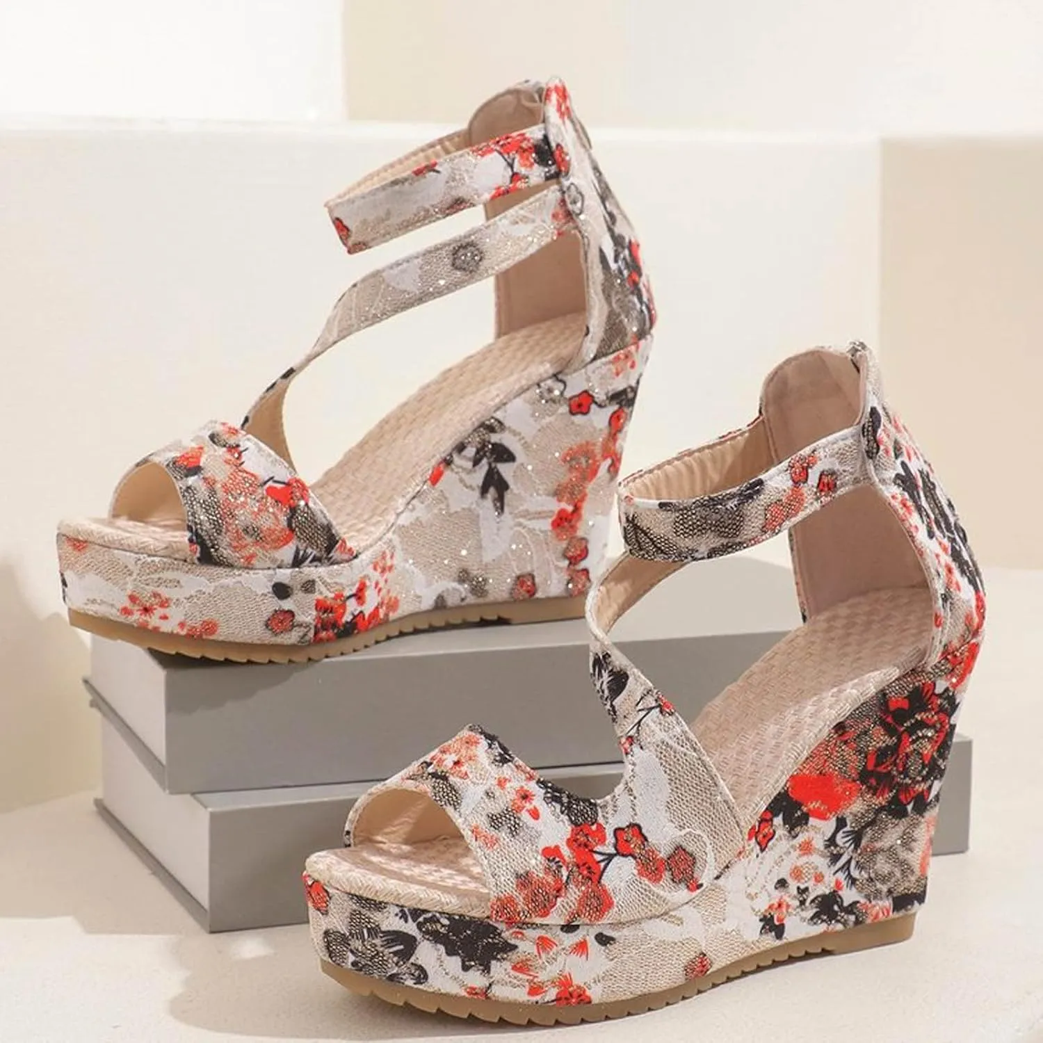 Women's Sandals Open Toe Wedge Sandals for Women Ladies Sandals Walking Sandals Platform Sandals