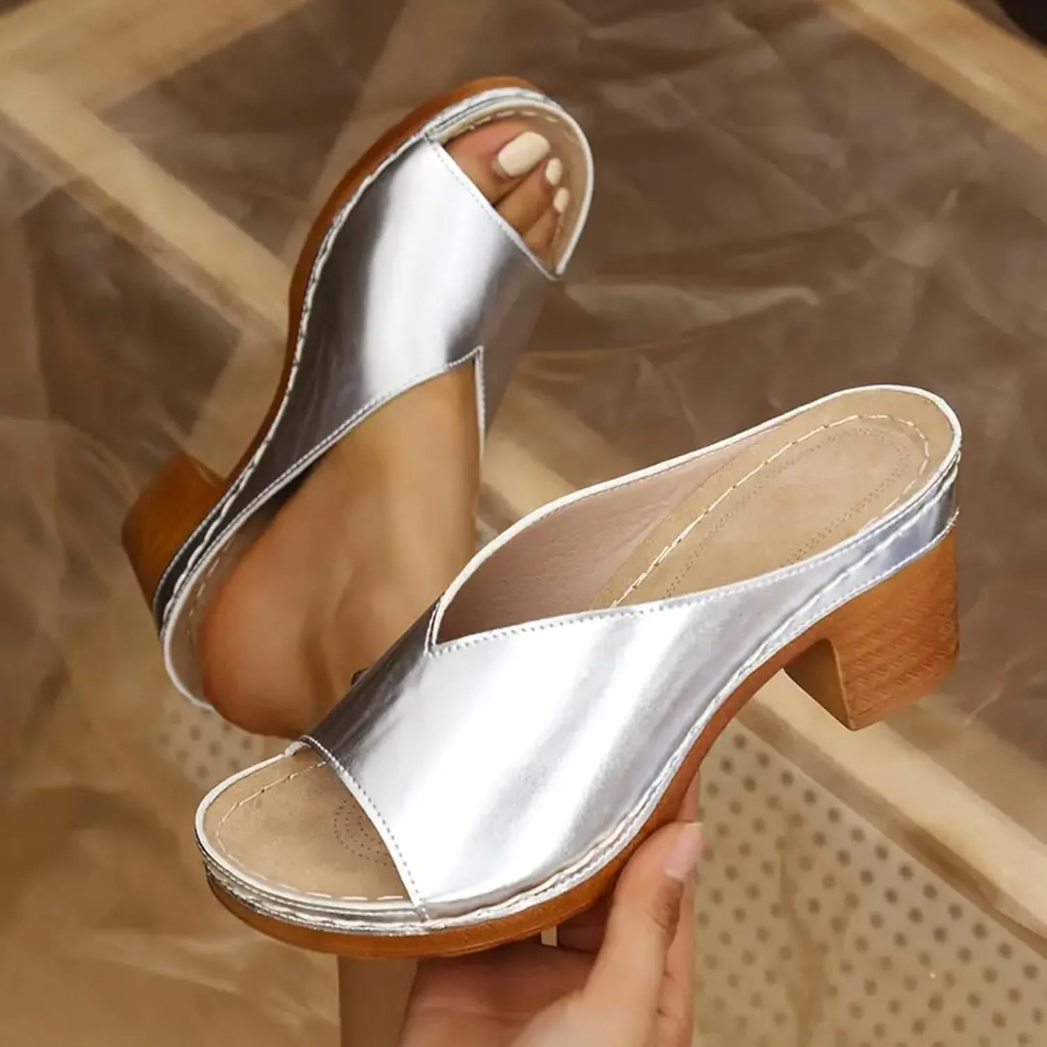 Womens Sandals Wedge Shoes Comfortable Orthopedic Sandals Low Heels Flip Flops Dressy Summer Casual Slip on Sandals Beach Walking Sandal Slides Walking Shoes