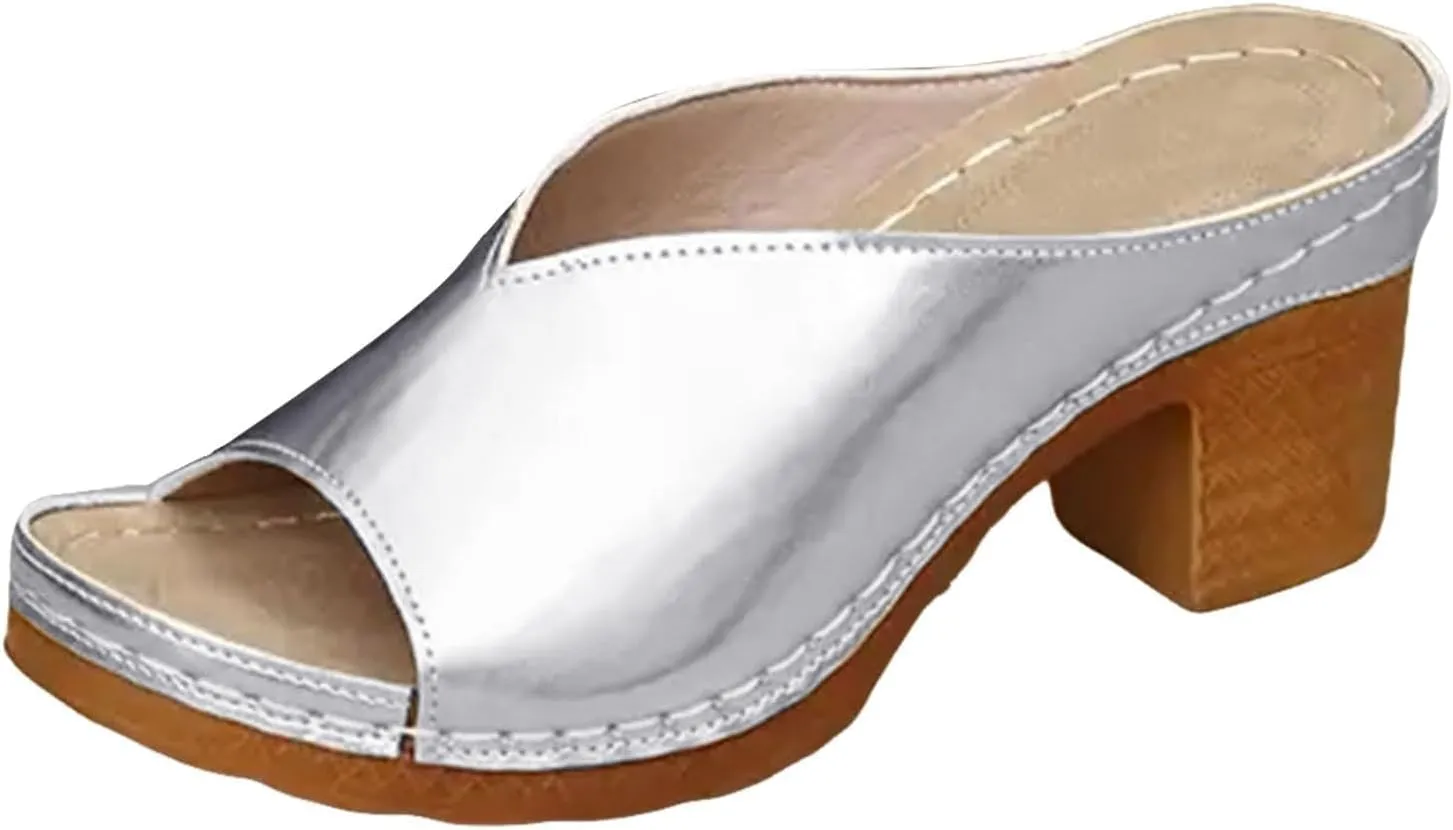 Womens Sandals Wedge Shoes Comfortable Orthopedic Sandals Low Heels Flip Flops Dressy Summer Casual Slip on Sandals Beach Walking Sandal Slides Walking Shoes