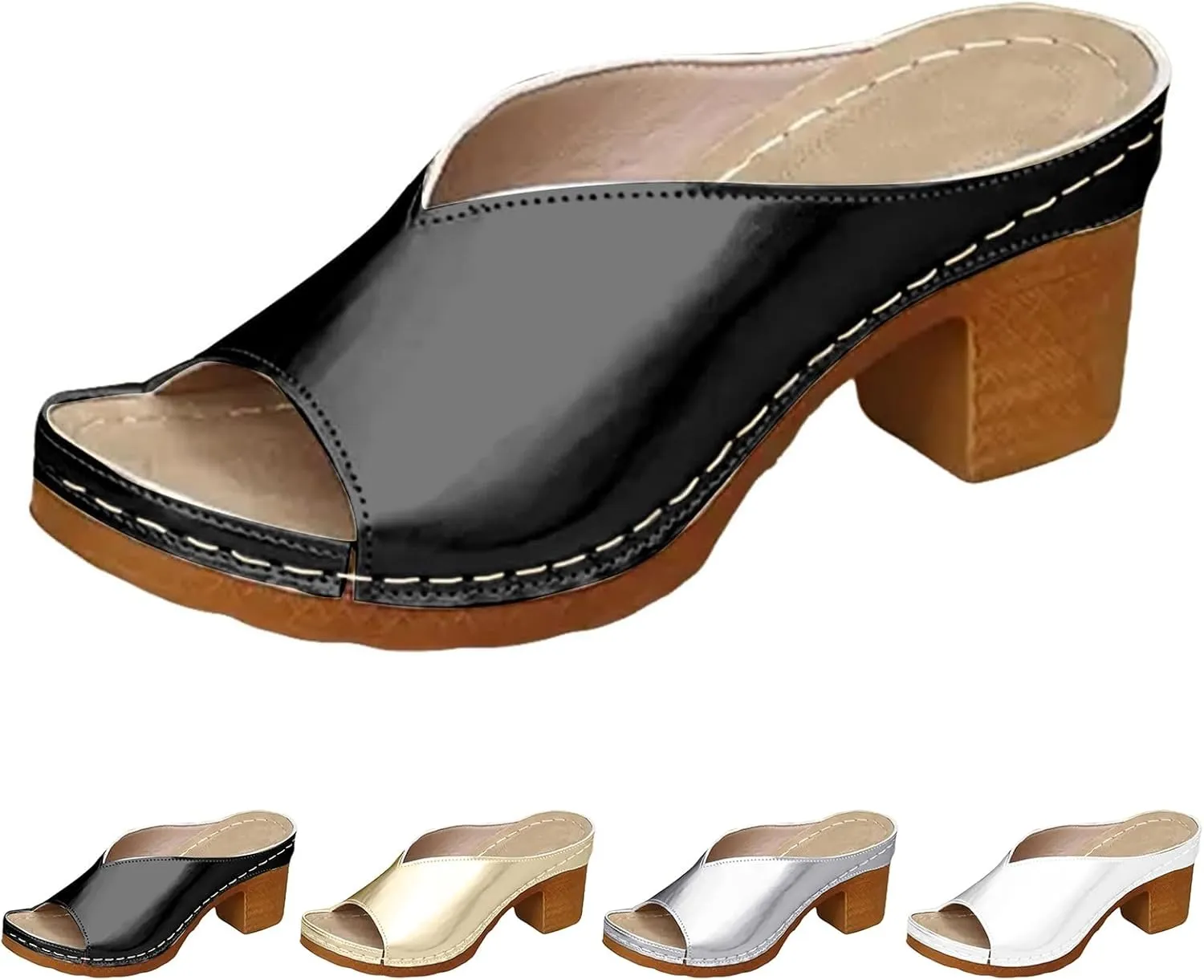 Womens Sandals Wedge Shoes Comfortable Orthopedic Sandals Low Heels Flip Flops Dressy Summer Casual Slip on Sandals Beach Walking Sandal Slides Walking Shoes