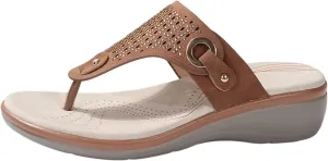 Womens Sandals with Arch Support,2025 Summer Dressy Wedges Shoes for Women Thick Sole Flip Flops With Arch Support Comfortable Walking Sandals Womens Summer Beach Slipper Ladies Thong Sanal