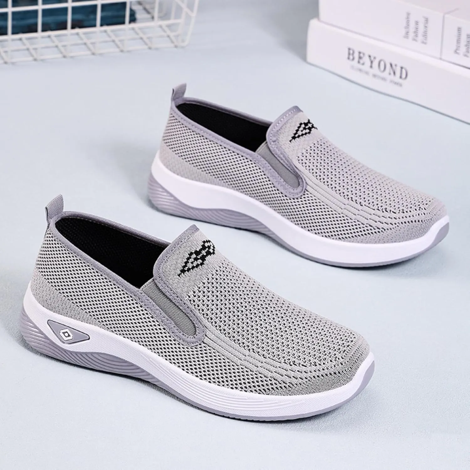 Women's Slip-On Breathable Mesh Sneakers – Lightweight Walking Shoes for Outdoor, Travel, Casual Wear – Comfortable Anti-Slip Loafers for Everyday, All-Day Use