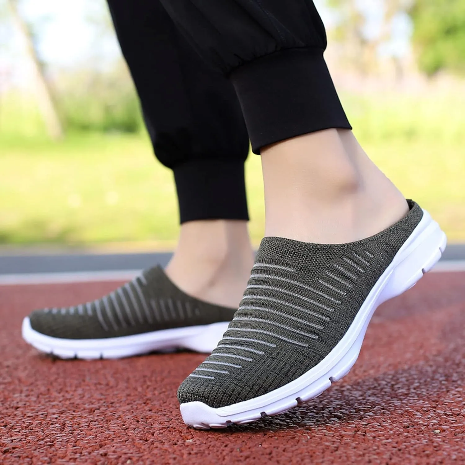Women's Slip-on Mule Sneakers Lightweight Womens Running Shoes Lightweight Casual Shoes for Fall Black Platform Sneaker Platform Tennis Shoe Loafers Casual Slip On