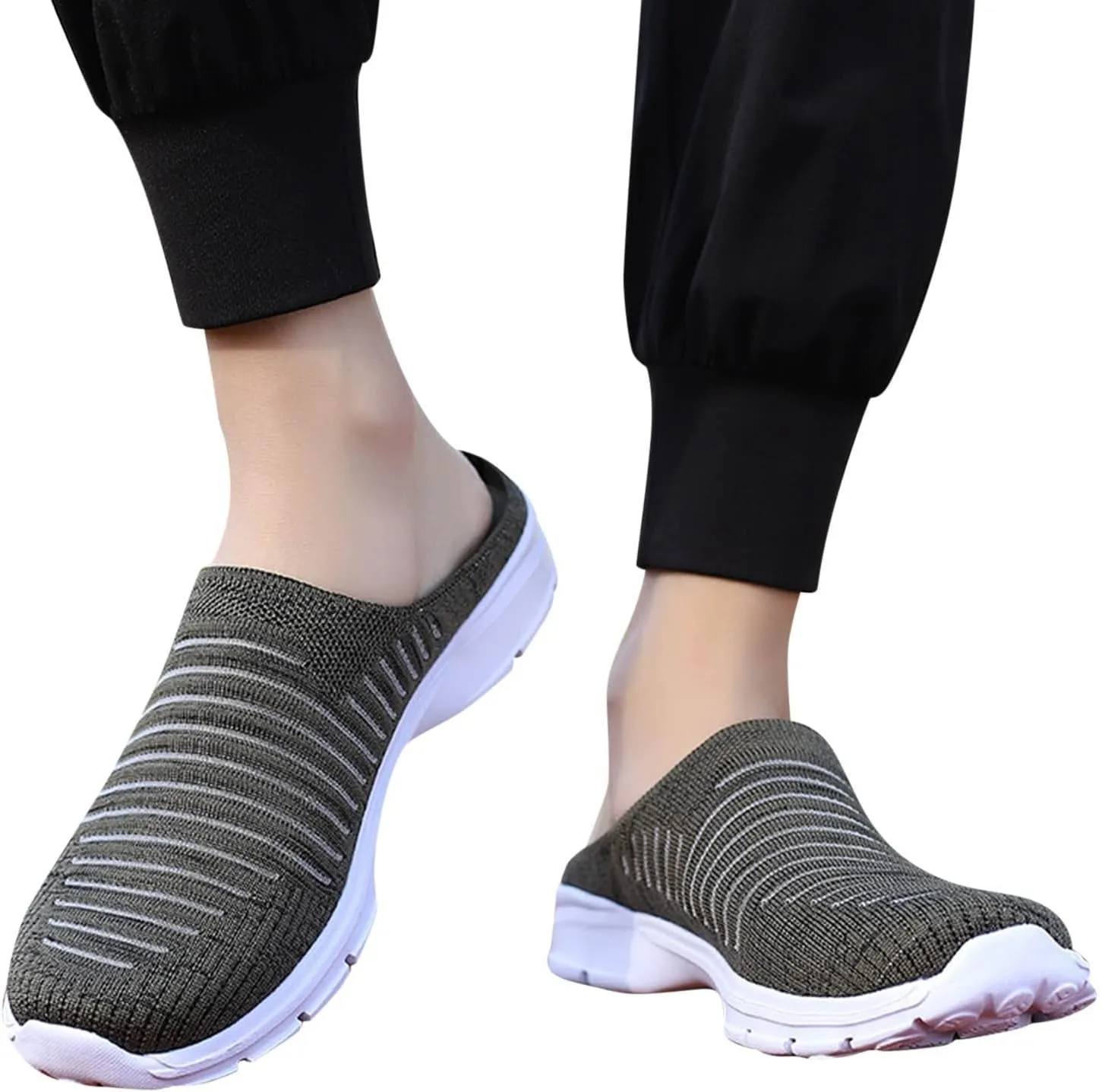 Women's Slip-on Mule Sneakers Lightweight Womens Running Shoes Lightweight Casual Shoes for Fall Black Platform Sneaker Platform Tennis Shoe Loafers Casual Slip On