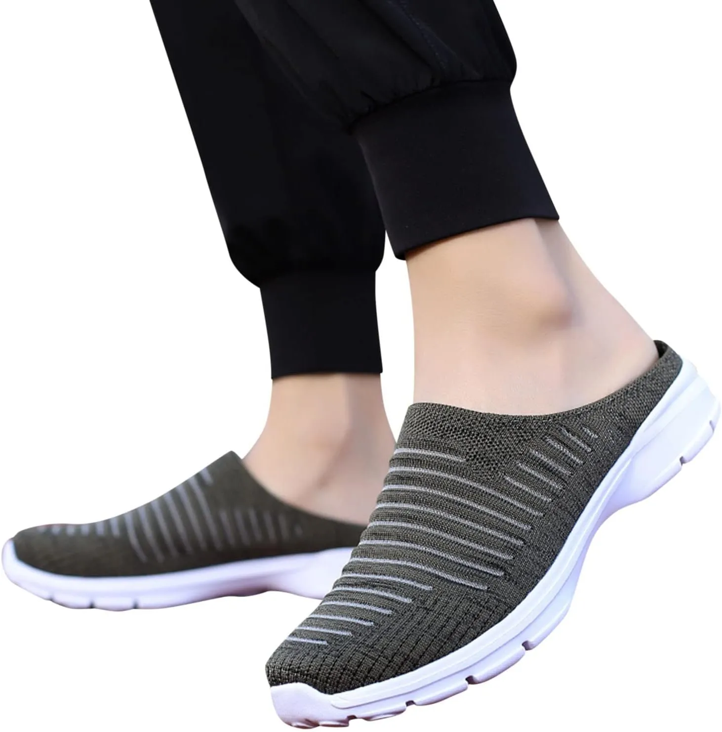 Women's Slip-on Mule Sneakers Lightweight Womens Running Shoes Lightweight Casual Shoes for Fall Black Platform Sneaker Platform Tennis Shoe Loafers Casual Slip On