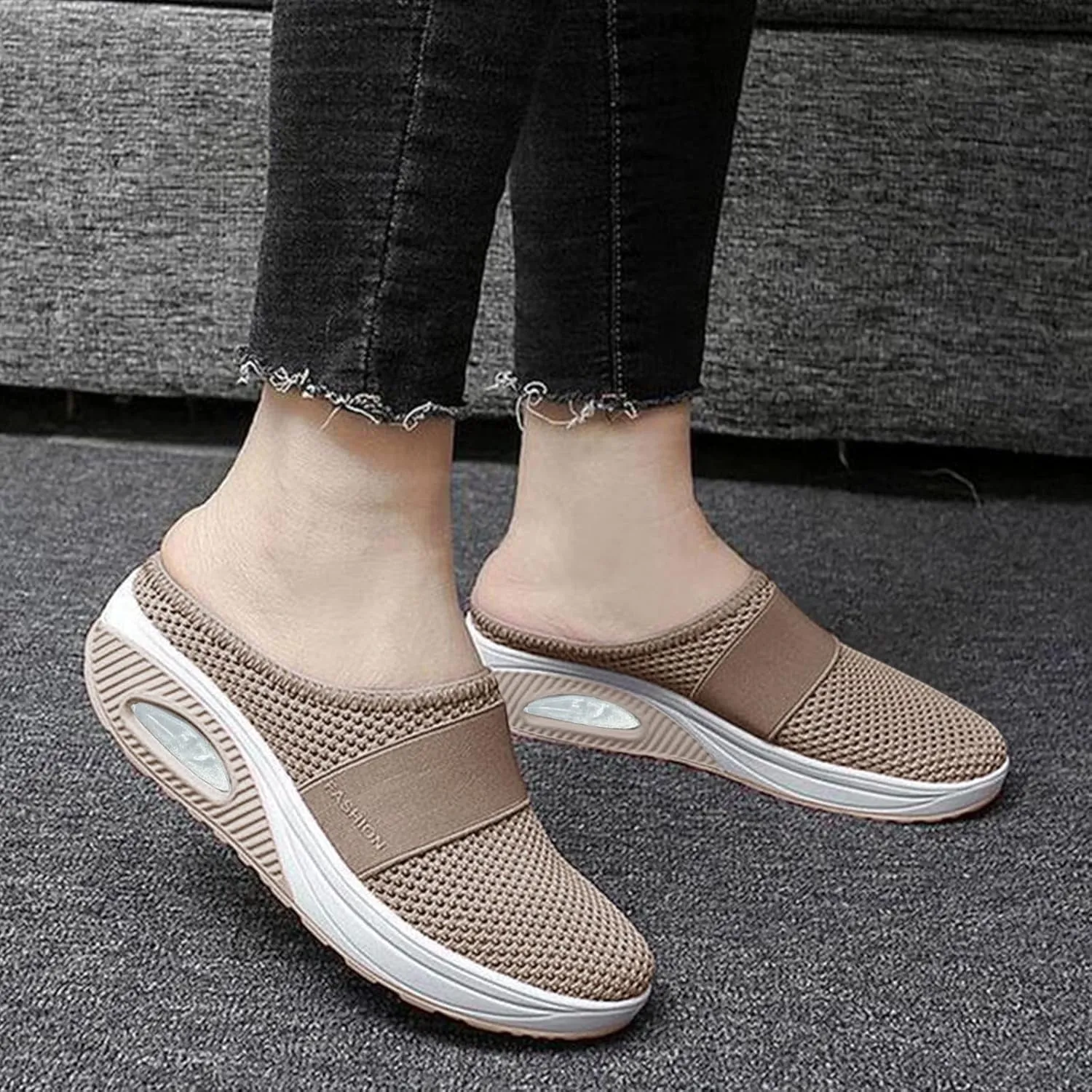 Women's Slip-On Orthopedic Arch Support Backless Running Shoes for Women Casual Women's Shoes Casual Walking Sneakers Waterproof Tennis Shoe Casual Loafers