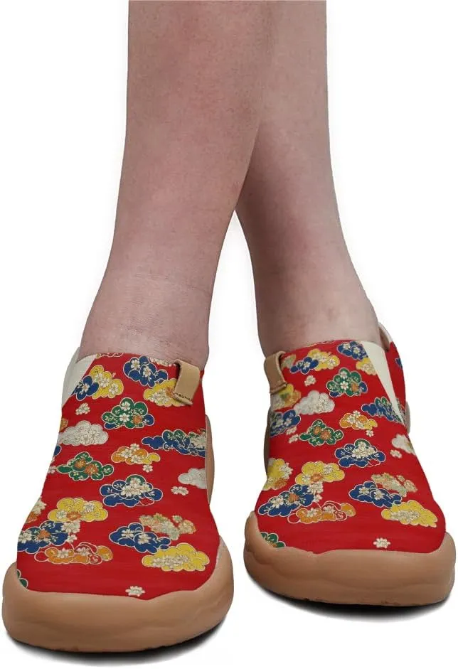 Women's Slip On Shoes Colorful Comfortable Lightweight Art Travel Sneakers Casual Floral Stylish Everyday Loafers