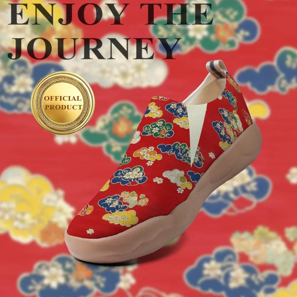 Women's Slip On Shoes Colorful Comfortable Lightweight Art Travel Sneakers Casual Floral Stylish Everyday Loafers