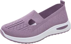 Women's Woven Orthopedic Breathable Soft Shoes Non Slip Work Shoes Women Flat Feet Women Shoes Casual Fashion Sneakers White Tennis Shoe White Loafers
