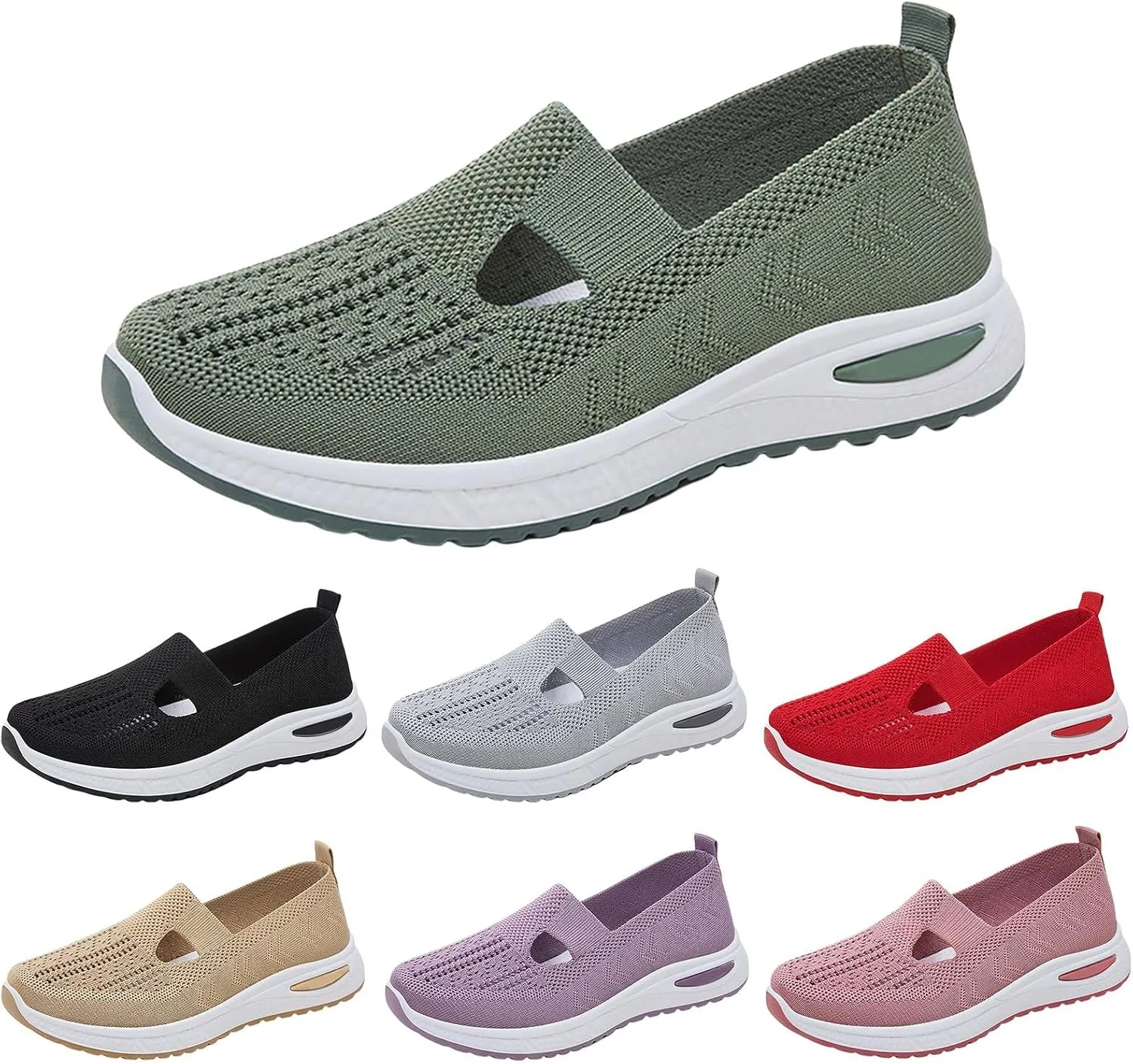 Women's Woven Orthopedic Breathable Soft Shoes Non Slip Work Shoes Women Flat Feet Women Shoes Casual Fashion Sneakers White Tennis Shoe White Loafers