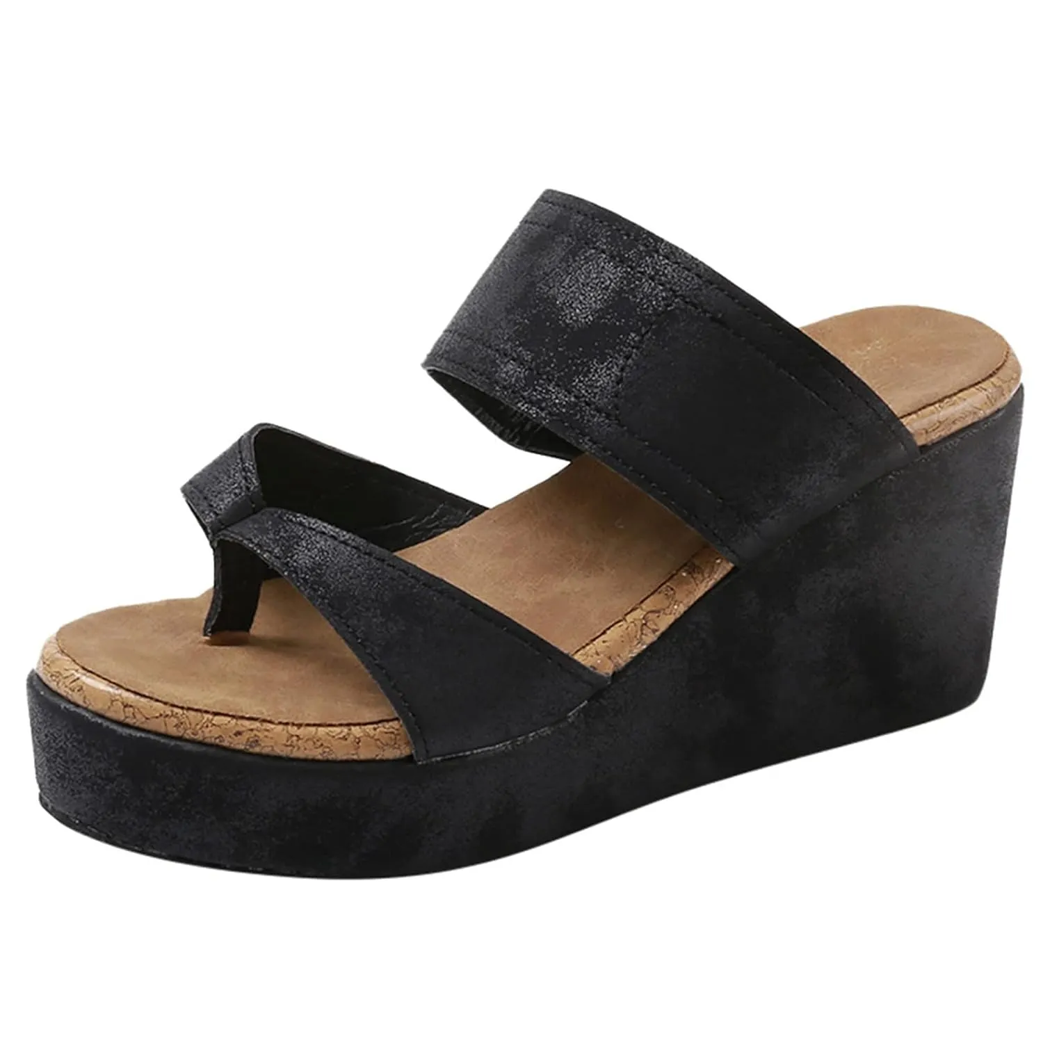 ZKXYFFS Wedge Sandals for Women 2023 Dressy Summer Peep Toe Platform Sandals Women's Thick Slippers Espadrilles Sandals Flip Flops