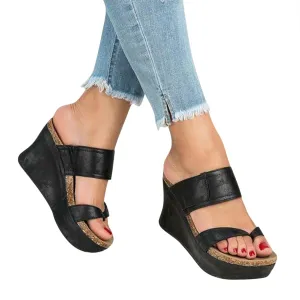 ZKXYFFS Wedge Sandals for Women 2023 Dressy Summer Peep Toe Platform Sandals Women's Thick Slippers Espadrilles Sandals Flip Flops