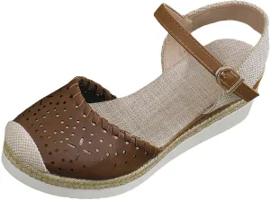 ZWRXW Closed Toe Sandals Women Arch Support Orthopedic Platform Wedge Sandals Buckle Ankle Strap Walking Sandal Boho Elegant Dressy Summer Shoes