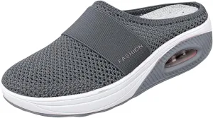 ZWRXW Mules for Womens Mens Walking Mules Sneakers Open Back Slip On Shoes with Arch Support Comfort Walking Shoes Breathable Slippers Closed Toe Slides Outdoor Casual Non Slip Orthopedic Sneakers